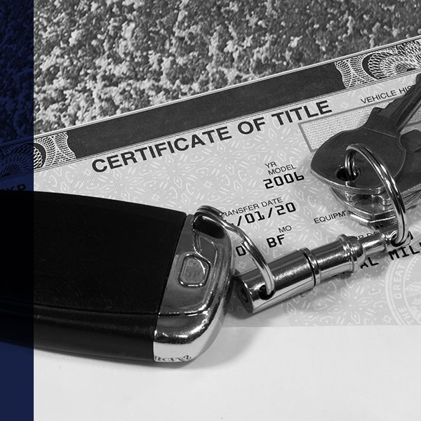 Title Document and car keys